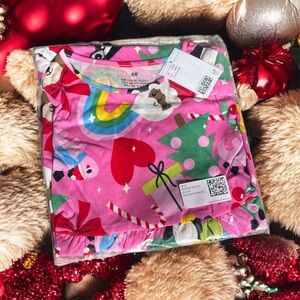NWT H&M Girls Dress 6X/7 – Pink Holiday Print  – Sealed Bag